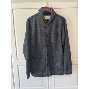 Denim & Supply Ralph Lauren Mens Grey Herringbone Shawl Collar Cardigan Large